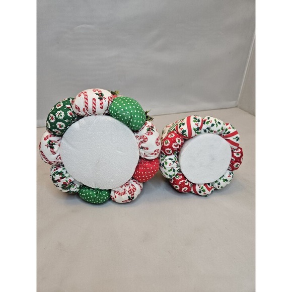Two Fabric Stuffed Christmas Trees Handmade Table Decoration Holiday Decor - Picture 14 of 16